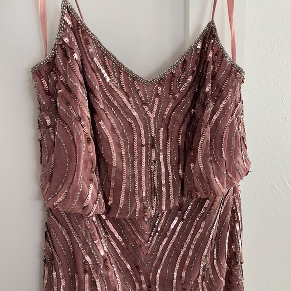 Adrianna Papell Beaded Sequin Pink Mini Dress - Picture 2 of 3